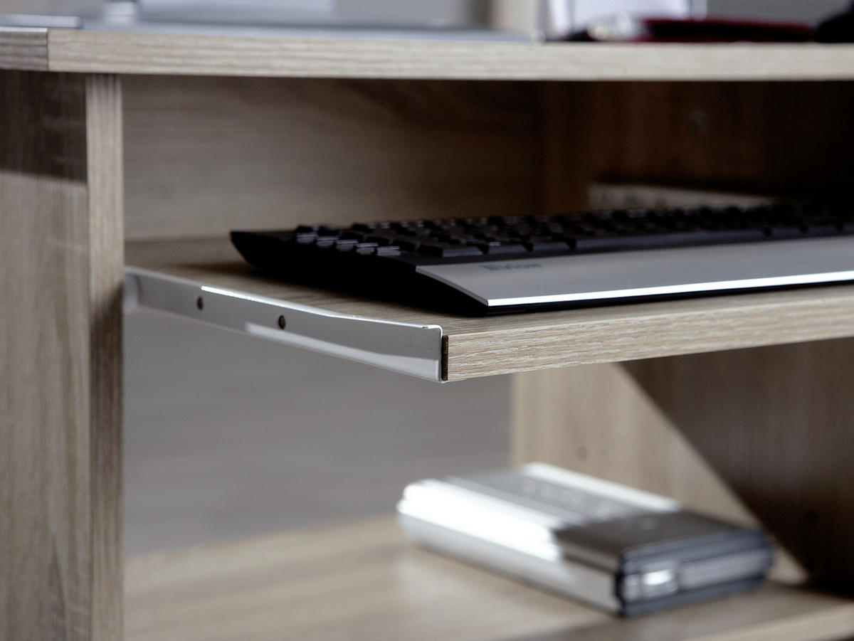 PC STŮL, Sonoma dub, 80/50/75 cm - Sonoma dub, Konvenční, kompozitní dřevo/plast (80/50/75cm) - MID.YOU