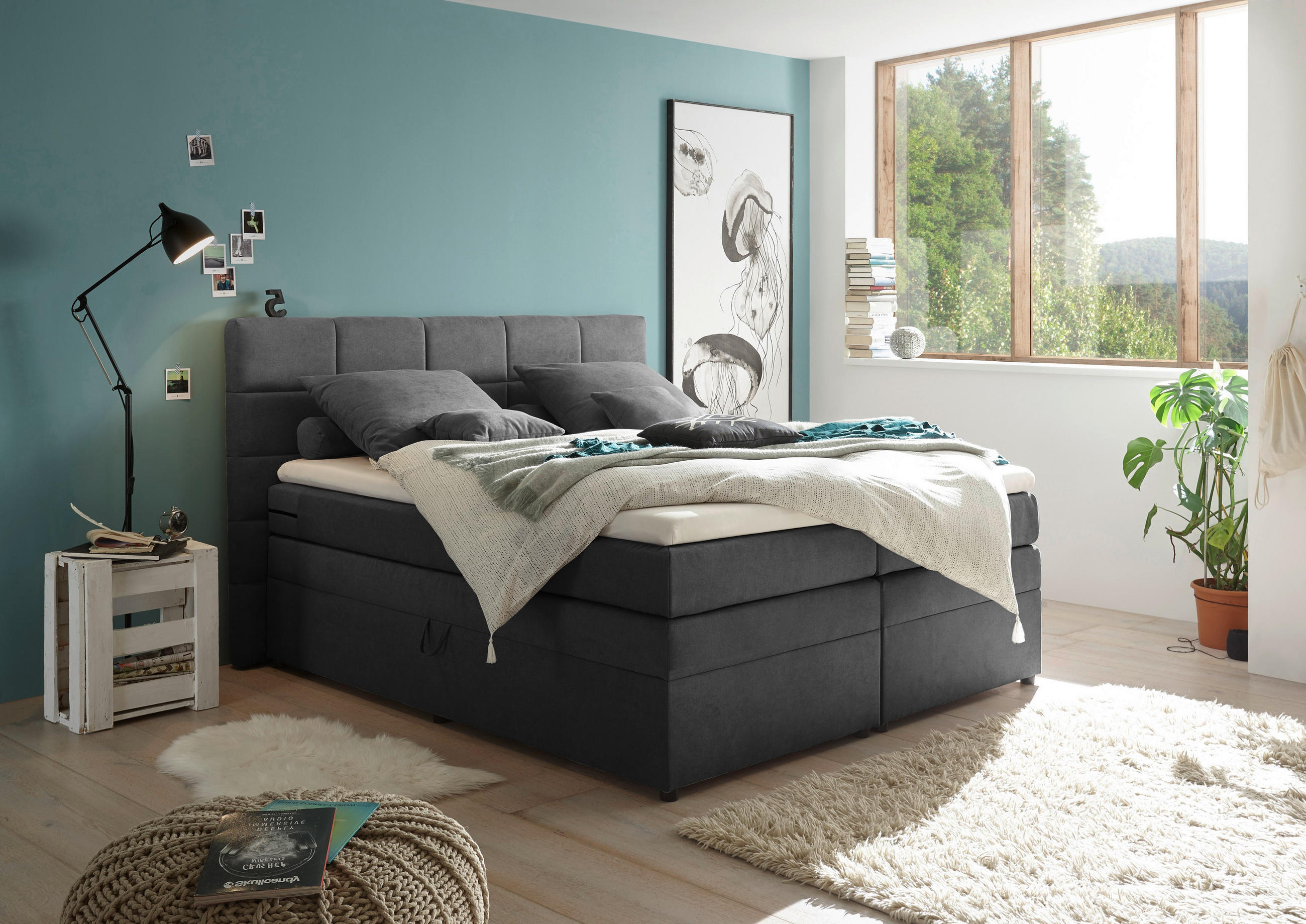 BOXSPRINGBETT 180/200 cm  in Schlammfarben  - Schlammfarben, KONVENTIONELL, Kunststoff (180/200cm) - MID.YOU