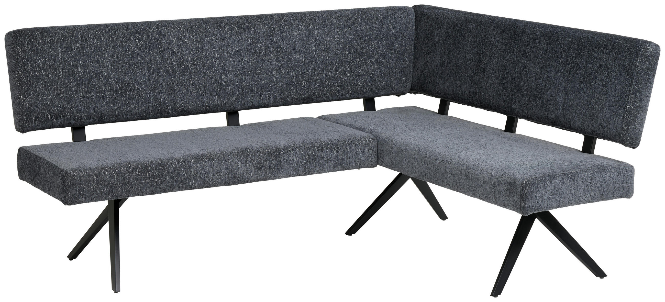 ECKBANK 150/190 cm  in Dunkelgrau  - Dunkelgrau/Schwarz, KONVENTIONELL, Textil/Metall (150/190cm) - MID.YOU