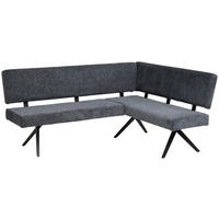 ECKBANK 190/150 cm  in Dunkelgrau  - Dunkelgrau/Schwarz, KONVENTIONELL, Textil/Metall (190/150cm) - MID.YOU