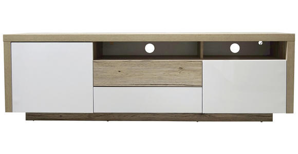 LOWBOARD 160/50/40 cm - Eichefarben/Weiß, KONVENTIONELL, Holzwerkstoff (160/50/40cm) - Carryhome