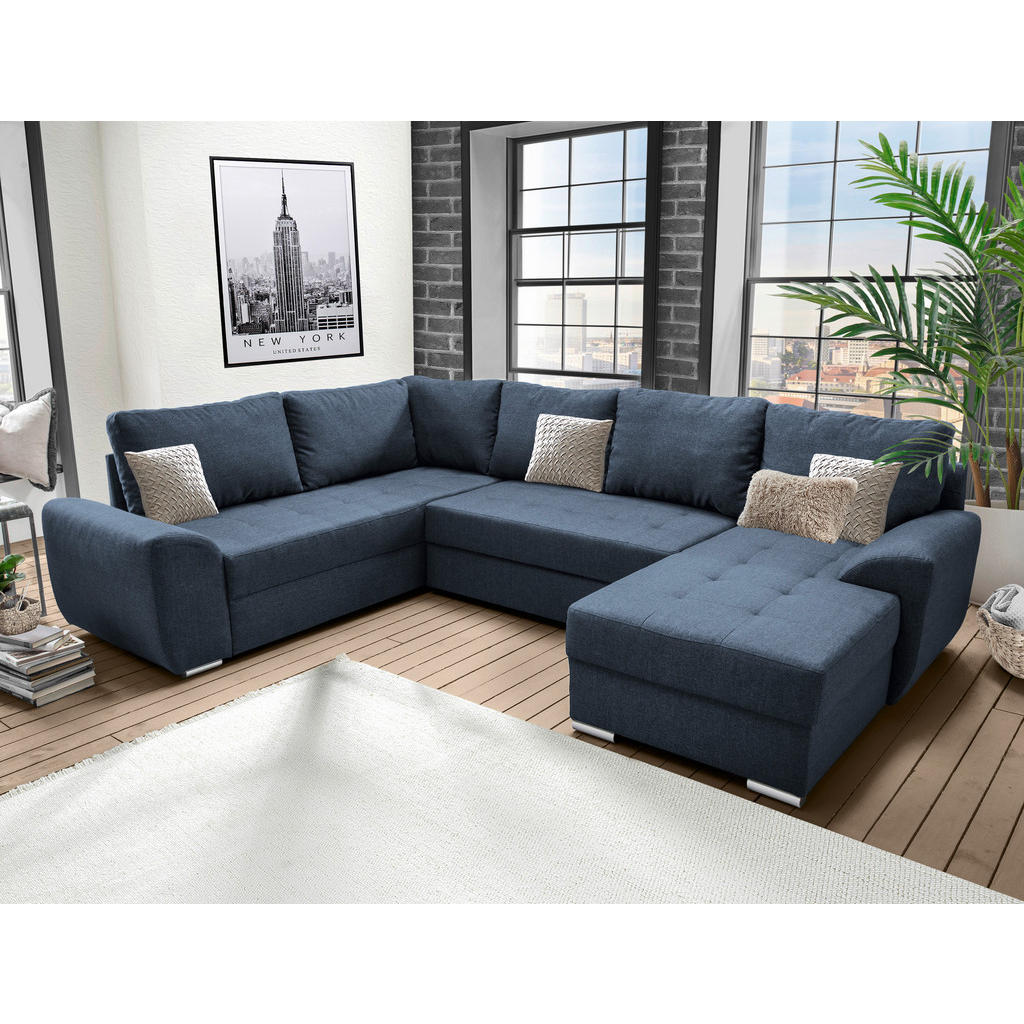 Thumbnail - Livetastic Wohnlandschaft, Blau, Textil, Uni, U-Form, 292x218 cm, Made in Europe, Liegefunktion, Wohnzimmer, Sofas & Cou...