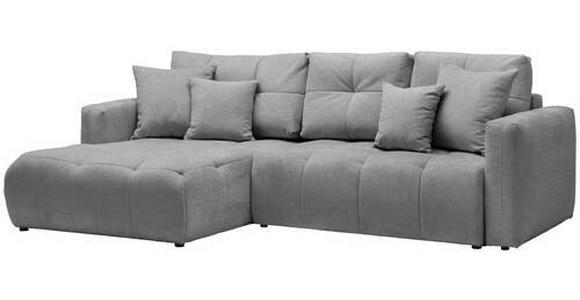 ECKSOFA in Chenille Grau, Dunkelgrau  - Dunkelgrau/Schwarz, MODERN, Kunststoff/Textil (172/276cm) - Hom`in