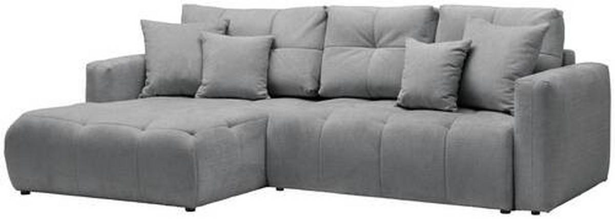 ECKSOFA in Chenille Grau, Dunkelgrau  - Dunkelgrau/Schwarz, MODERN, Kunststoff/Textil (172/276cm) - Hom`in