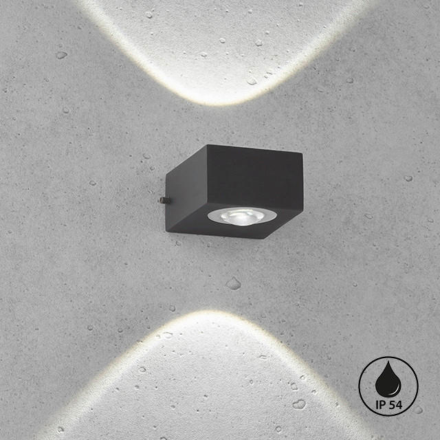 LED-WANDLEUCHTE 8,3/5,3 cm   - Schwarz, Design, Metall (8,3/5,3cm) - Fischer & Honsel