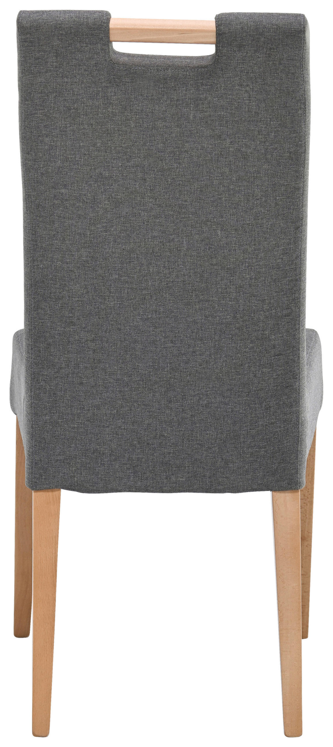 STUHL Webstoff Eichefarben, Grau Eiche massiv  - Eichefarben/Grau, KONVENTIONELL, Holz/Textil (47/100/47cm) - Cantus
