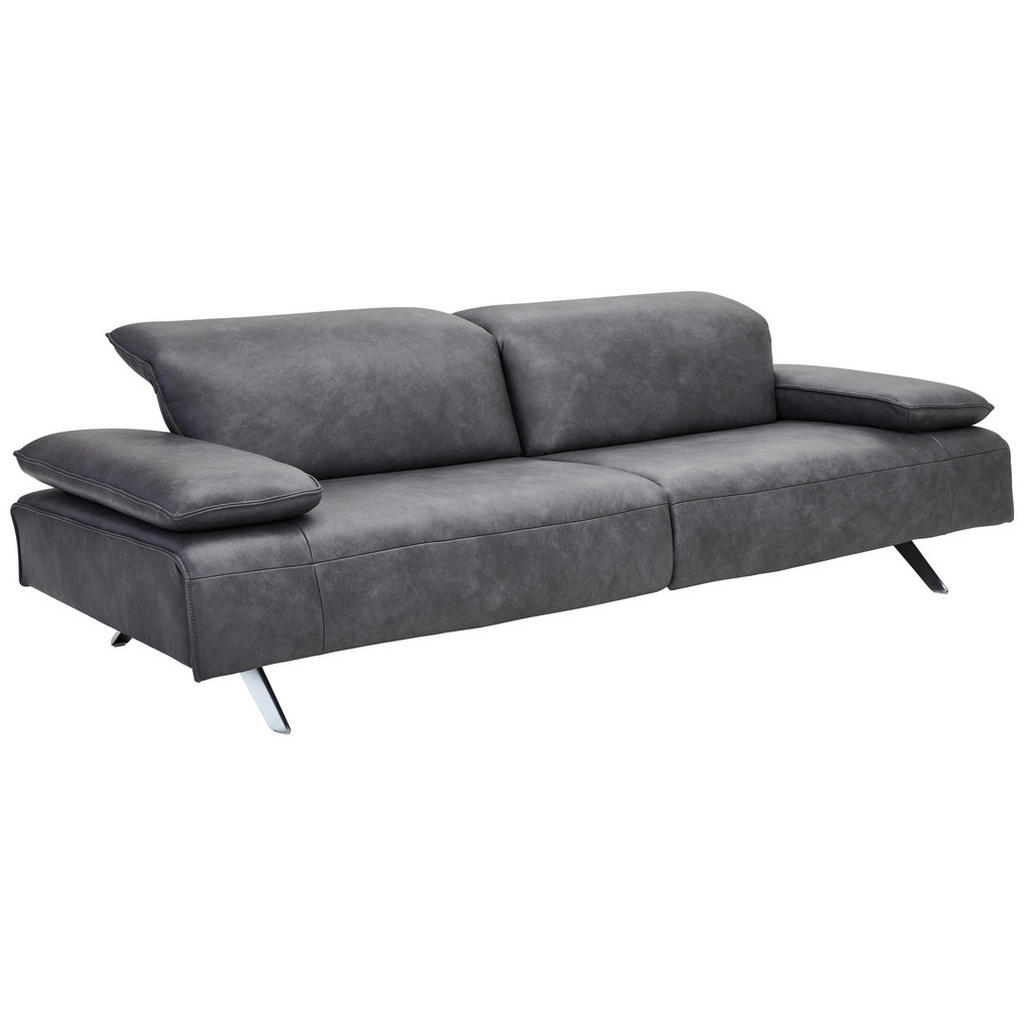 Thumbnail - Johann Jakob 3-Sitzer-Sofa, Schwarz, Leder, Echtleder, Rindleder, 250x78x105 cm, Blauer Engel, Goldenes M, Emas, Fußausw...