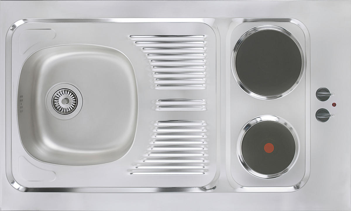 MINIKÖK 100 cm   i vit  - vit, Basics, trämaterial/plast (100cm) - Respekta