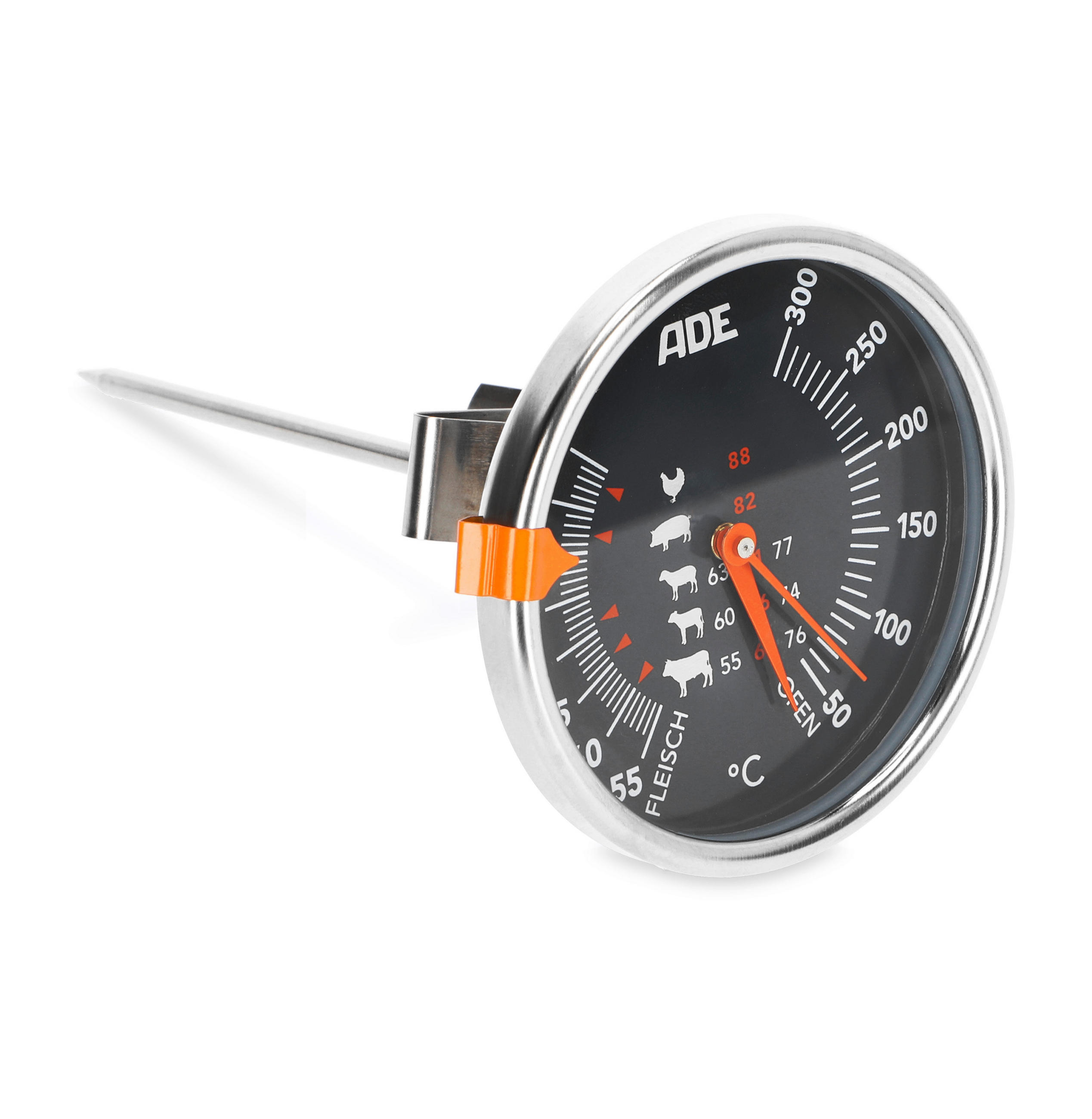 BRATENTHERMOMETER  - Edelstahlfarben, Basics, Metall (14,5/7,8/7,8cm)