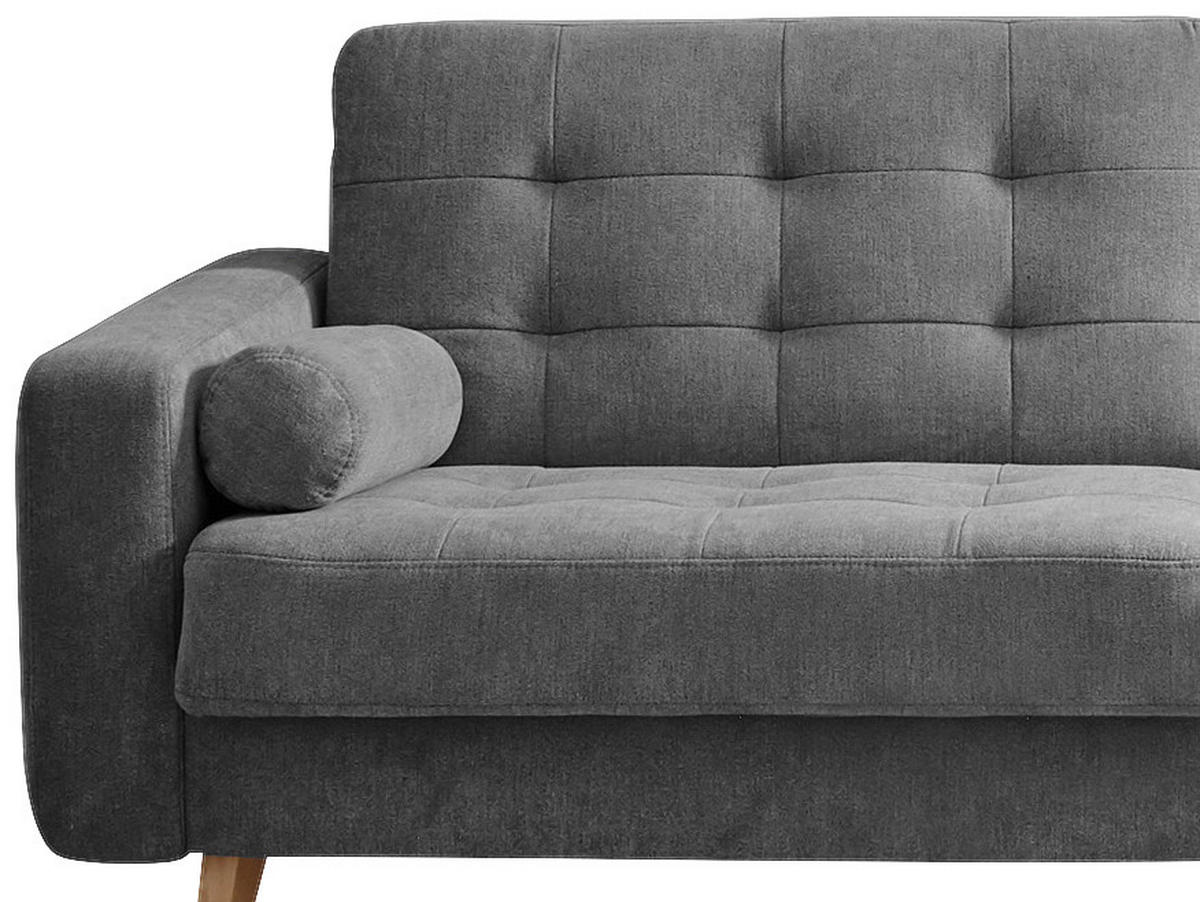 ROZKLÁDACÍ POHOVKA, textil, kompozitní dřevo, tmavě šedá - barvy dubu/tmavě šedá, Moderní, dřevo/kompozitní dřevo (222/86/90cm) - MID.YOU