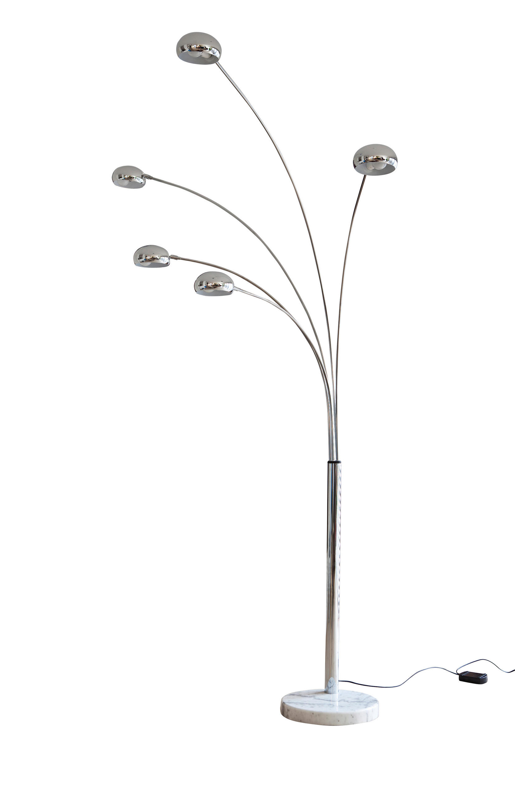 BOGENLEUCHTE  150/205/38 cm   - Chromfarben/Weiß, Design, Stein/Metall (150/205/38cm) - P & B