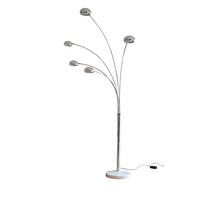 BOGENLEUCHTE  150/205/38 cm   - Chromfarben/Weiß, Design, Stein/Metall (150/205/38cm) - P & B