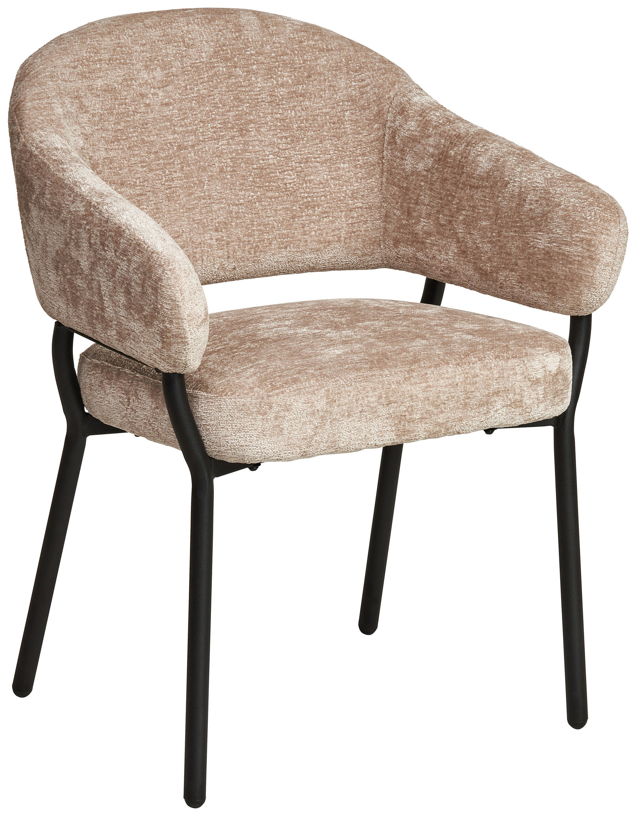 Scaun Cu Brațe din lemn, metal, textil, bej