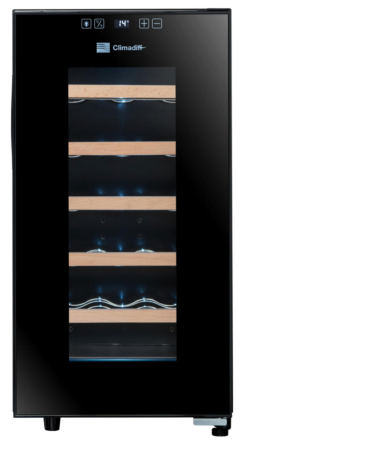 WEINKÜHLSCHRANK CC18F  - Schwarz, Basics, Glas (34,5/67,0/48,5cm)