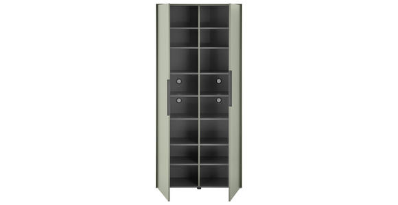 SCHUHSCHRANK  in 90/195/38 cm  - Salbeigrün/Schwarz, Design, Holzwerkstoff/Kunststoff (90/195/38cm) - Voleo