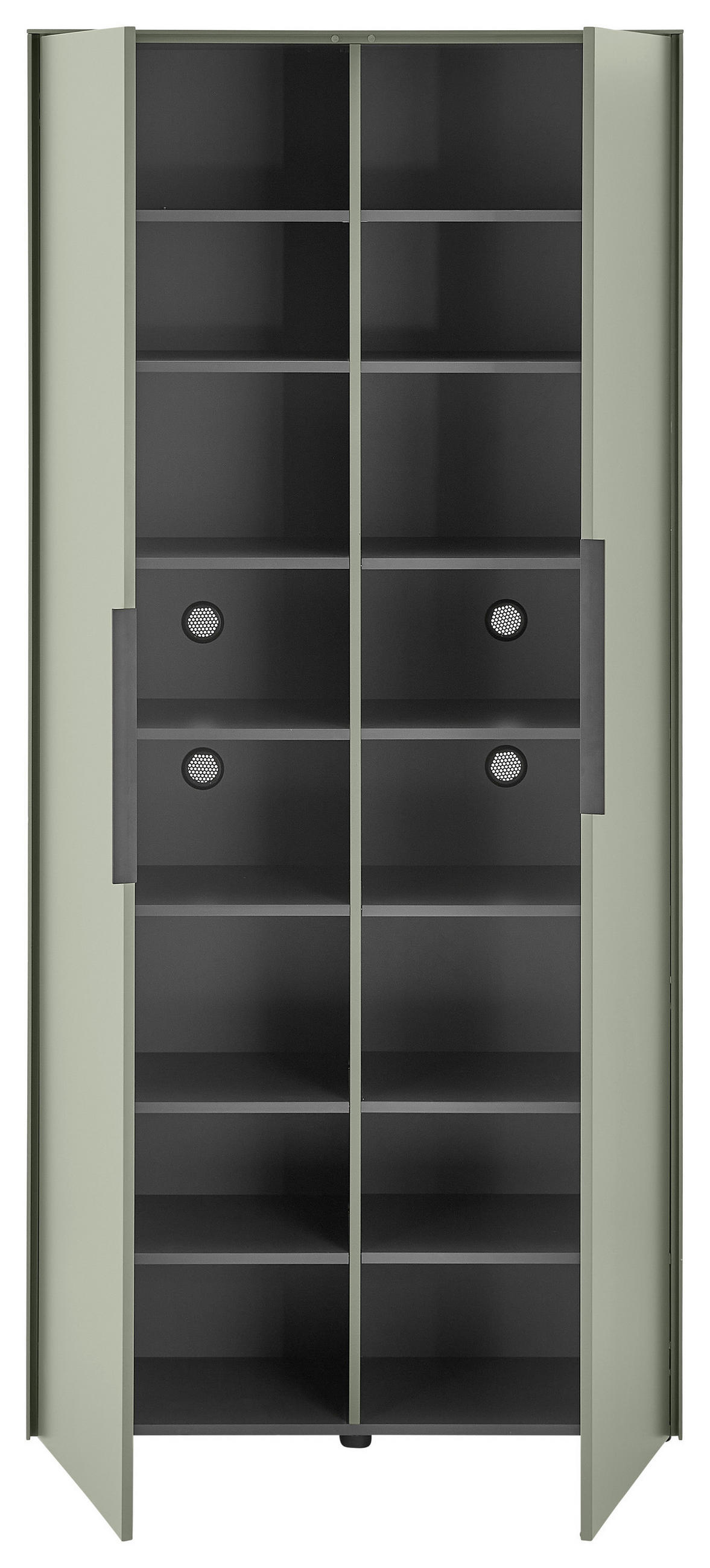SCHUHSCHRANK  in 90/195/38 cm  - Salbeigrün/Schwarz, Design, Holzwerkstoff/Kunststoff (90/195/38cm) - Voleo
