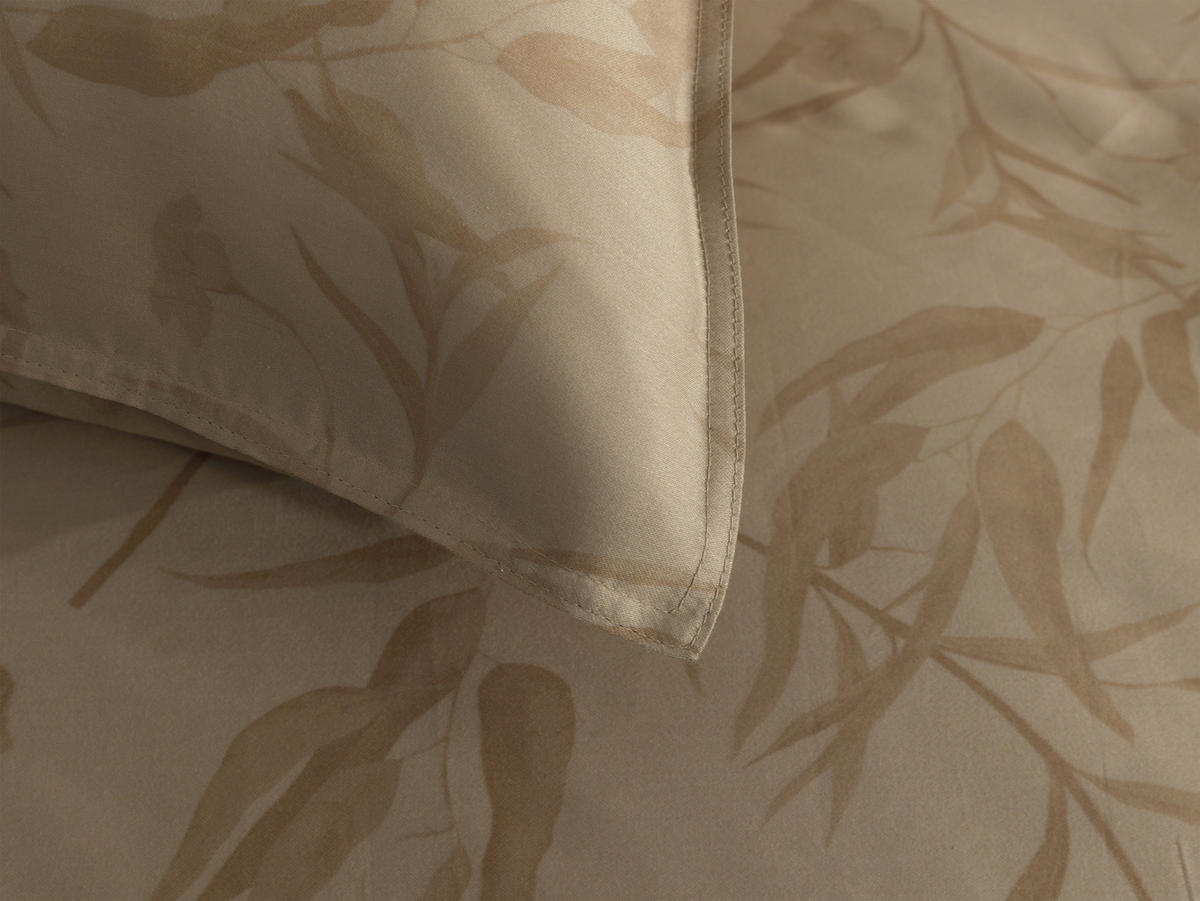 BETTWÄSCHE 2-teilig Fiori-di-Satinado Makosatin 135/200 cm  - Sandfarben, Basics, Textil (135/200cm)