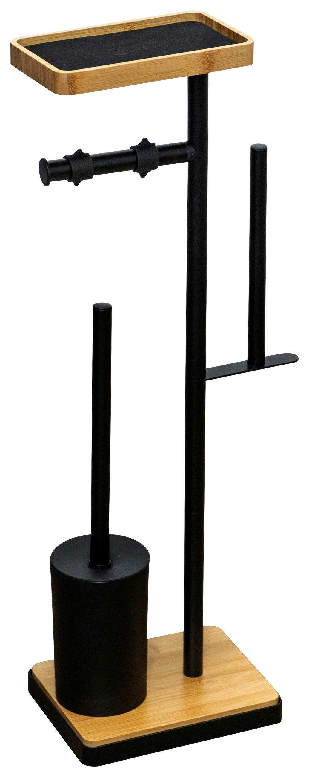 WC-BÜRSTENGARNITUR in Metall, Kunststoff  Kunststoff   - Schwarz, Basics, Kunststoff/Metall (21,5/66/16,5cm) - Sadena