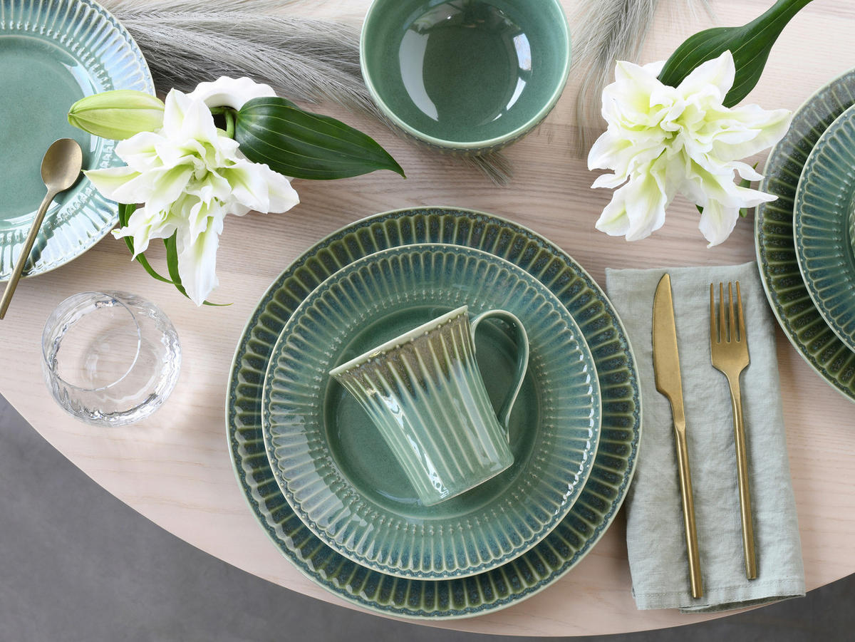 KOMBISERVICE Salbeigrün Celadon Grün 16-teilig 4 Personen  - Salbeigrün, Basics, Keramik - Creatable