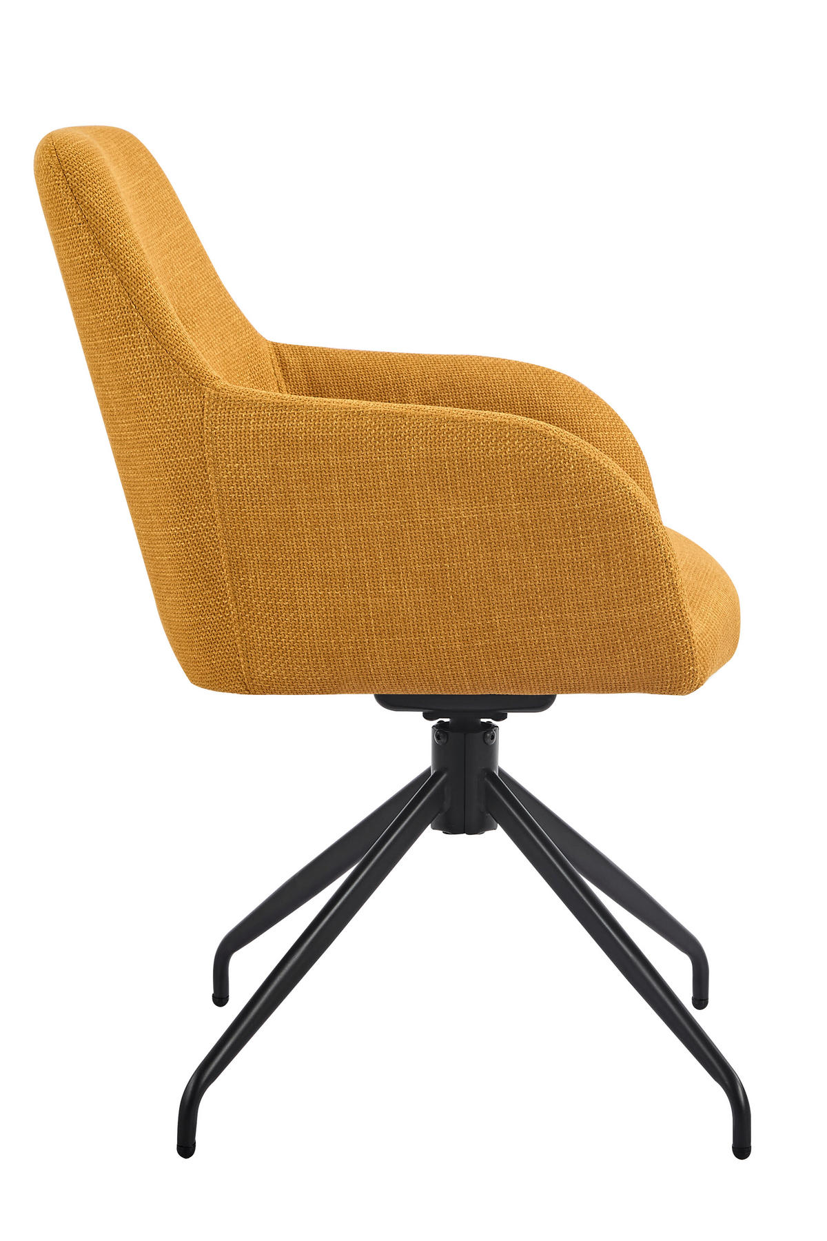 ARMLEHNSTUHL-SET 2 Stück  in Stahl Webstoff, Mikrofaser  - Gelb/Schwarz, MODERN, Textil/Metall (56/83/60cm) - MID.YOU