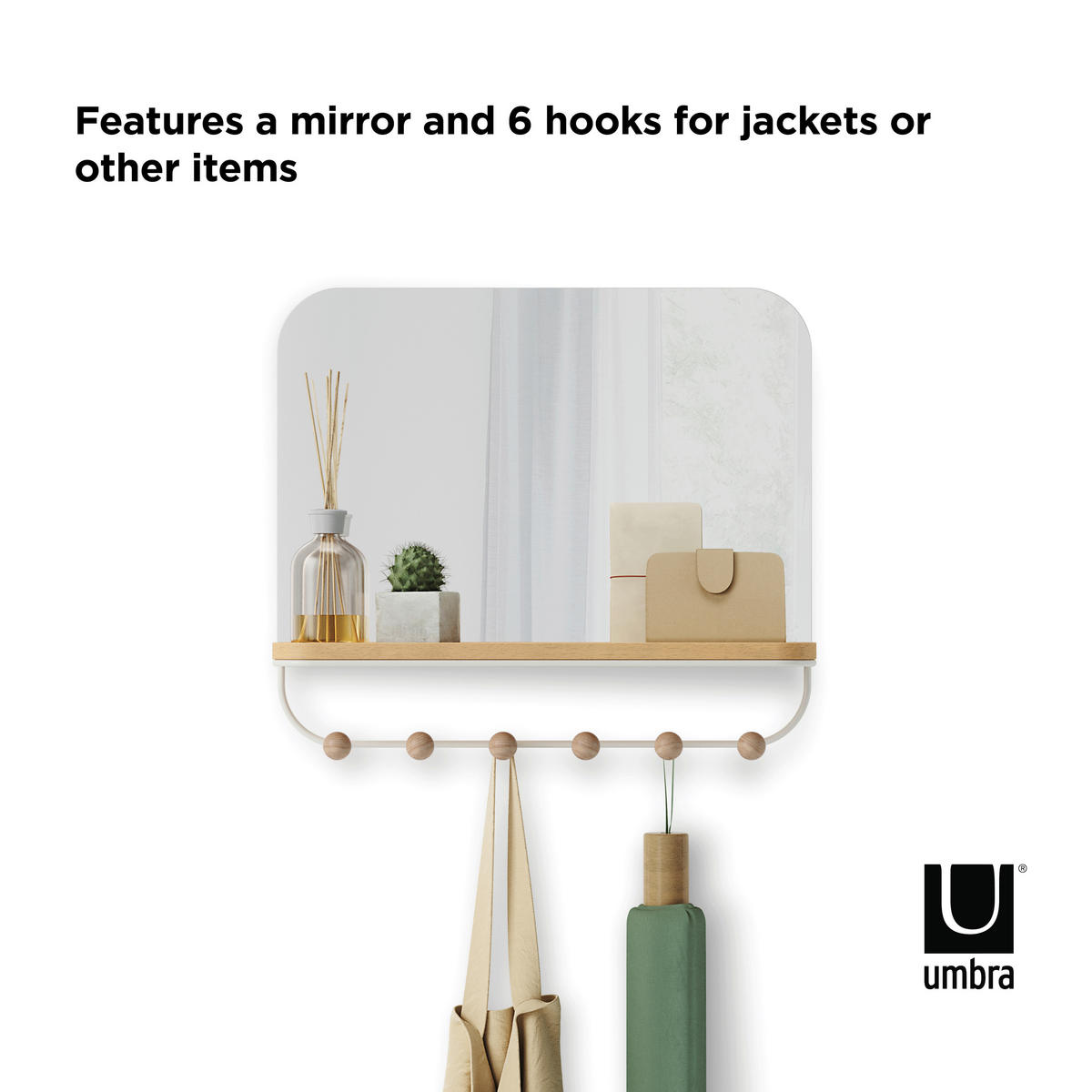 OGLEDALO      - bijela, Basics (10/41/46cm) - Umbra