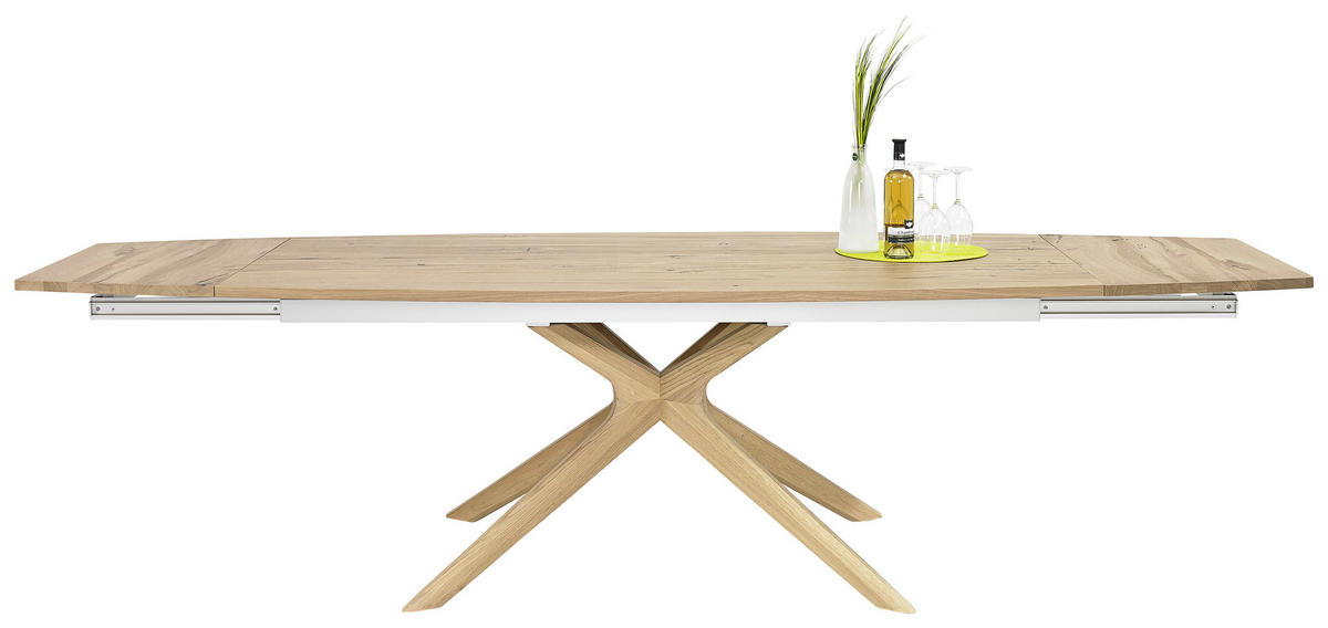 ESSTISCH Altholz, Eiche furniert, massiv bootsförmig Eichefarben  - Eichefarben, Natur, Holz (200/100/76,5cm) - Voglauer