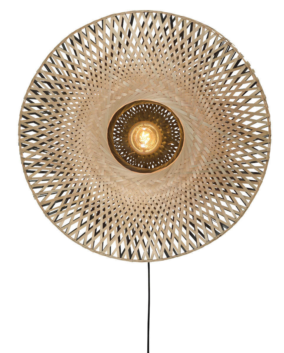 NÁSTĚNNÉ SVÍTIDLO, 60/15 cm  - černá/světle hnědá, Natur, přírodní materiály (60/15cm) - Good & Mojo