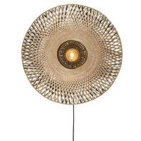 NÁSTĚNNÉ SVÍTIDLO, 60/15 cm  - černá/světle hnědá, Natur, přírodní materiály (60/15cm) - Good & Mojo