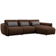 ECKSOFA  in Chenille Braun  340/190 cm  - Schwarz/Braun, Design, Kunststoff/Textil (340/190cm) - Belluti