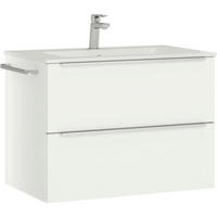 WASCHTISCHKOMBI 81 cm  - Edelstahlfarben/Weiß, MODERN, Holzwerkstoff/Stein (81cm) - Nobilia