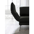 RÉCAMIERE in Echtleder Schwarz  - Chromfarben/Schwarz, Design, Leder/Metall (209/85-109/95-16cm) - Dieter Knoll