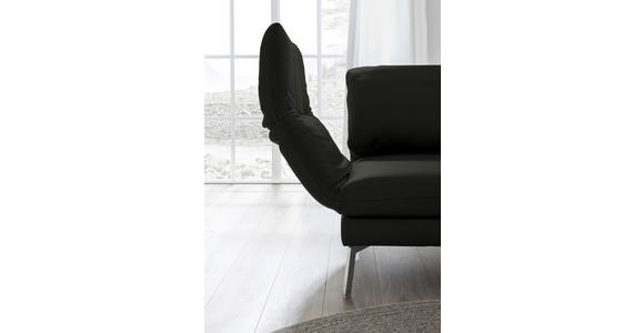RÉCAMIERE in Echtleder Schwarz - Chromfarben/Schwarz, Design, Leder/Metall (209/85-109/95-16cm) - Dieter Knoll