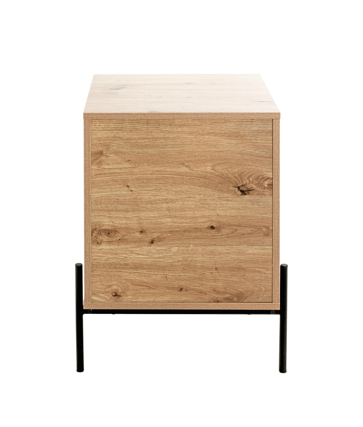 NACHTSCHRANK 45/60/47 cm  - Eichefarben/Schwarz, Design, Holzwerkstoff/Metall (45/60/47cm)