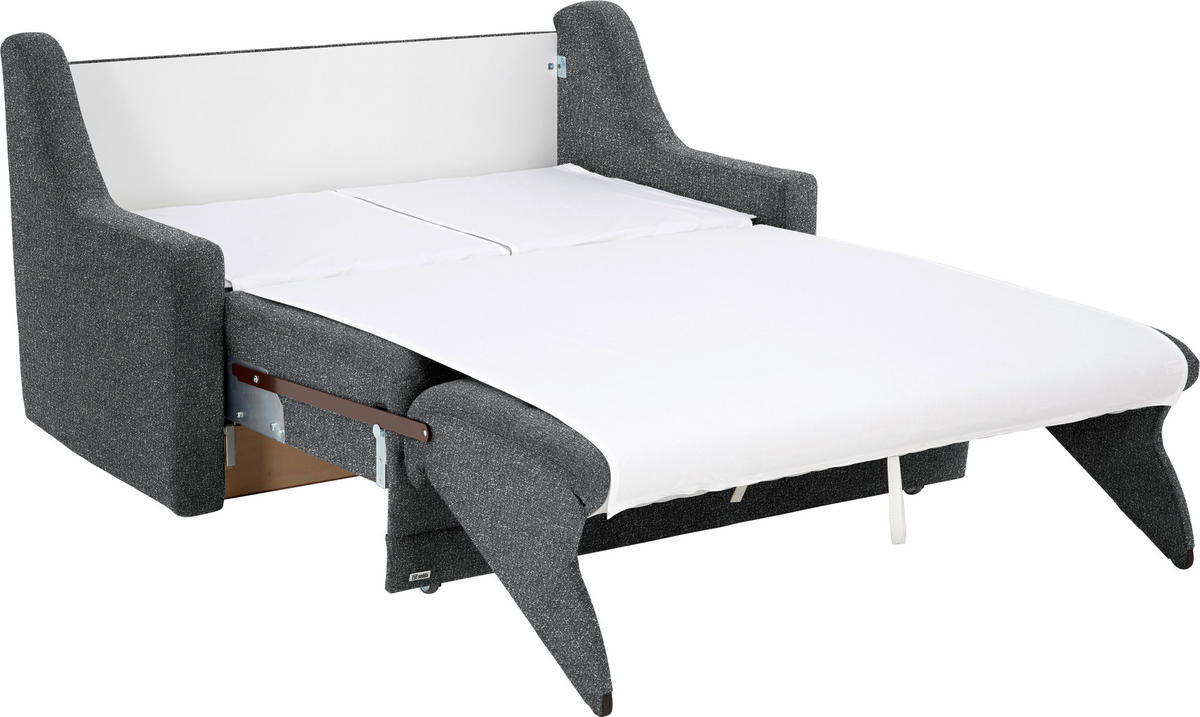 SCHLAFSOFA  in Mikrovelours Anthrazit  - Anthrazit/Schwarz, KONVENTIONELL, Kunststoff/Textil (152/88/91cm) - Sedda