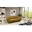 SCHLAFSOFA Webstoff Senfgelb  - Buchefarben/Senfgelb, KONVENTIONELL, Holz/Textil (220/90/95cm) - Carryhome