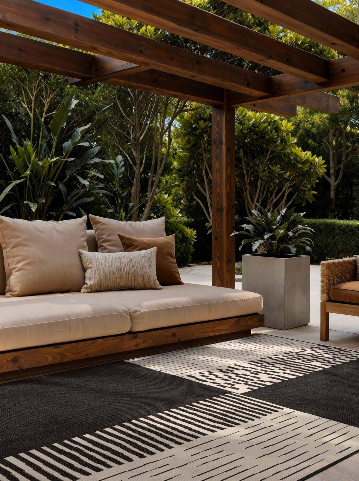 FLACHWEBETEPPICH 120/170 cm Haringey Schwarz, Weiß  - Schwarz/Weiß, Basics, Kunststoff (120/170cm)