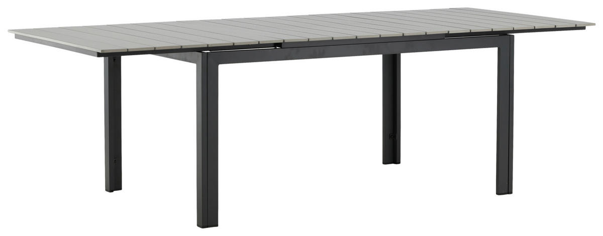 GARTENTISCH 160/100/75 cm Metall rechteckig  - Schwarz/Grau, KONVENTIONELL, Metall (160/100/75cm) - Gardenson