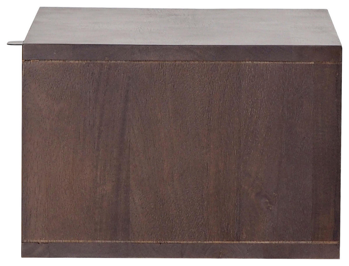 NOČNA OMARICA, trd les mangov les barva oreha  - barva oreha/črna, Moderno, kovina/les (40/20/30cm) - MID.YOU