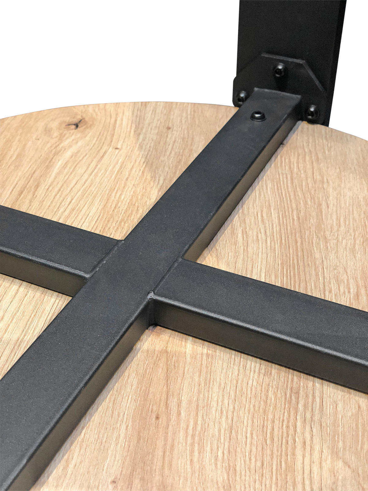 BEISTELLTISCH 50/50/46 cm Eichefarben rund  - Eichefarben/Schwarz, Trend, Holzwerkstoff/Metall (50/50/46cm)
