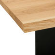 ESSTISCH in Holz 220/100/75 cm  - Eichefarben/Schwarz, ROMANTIK / LANDHAUS, Holz/Metall (220/100/75cm) - Linea Natura