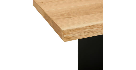 ESSTISCH in Holz 220/100/75 cm  - Eichefarben/Schwarz, ROMANTIK / LANDHAUS, Holz/Metall (220/100/75cm) - Linea Natura