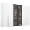 DREHTÜRENSCHRANK in Grau, Weiss  - Weiss/Grau, Trend, Glas/Holzwerkstoff (301/223/60cm) - Novel