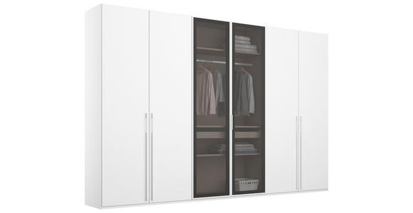 DREHTÜRENSCHRANK 301/235/60 cm 6-türig Grau, Weiß - Weiß/Grau, Trend, Glas/Holzwerkstoff (301/235/60cm) - Novel