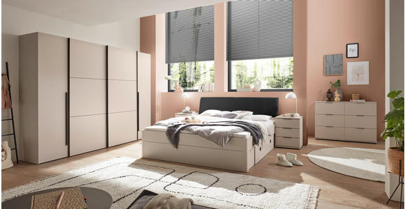 BETT 180/200 cm  in Graphitfarben, Kaschmir  - Kaschmir/Graphitfarben, KONVENTIONELL, Holzwerkstoff/Textil (180/200cm) - Carryhome