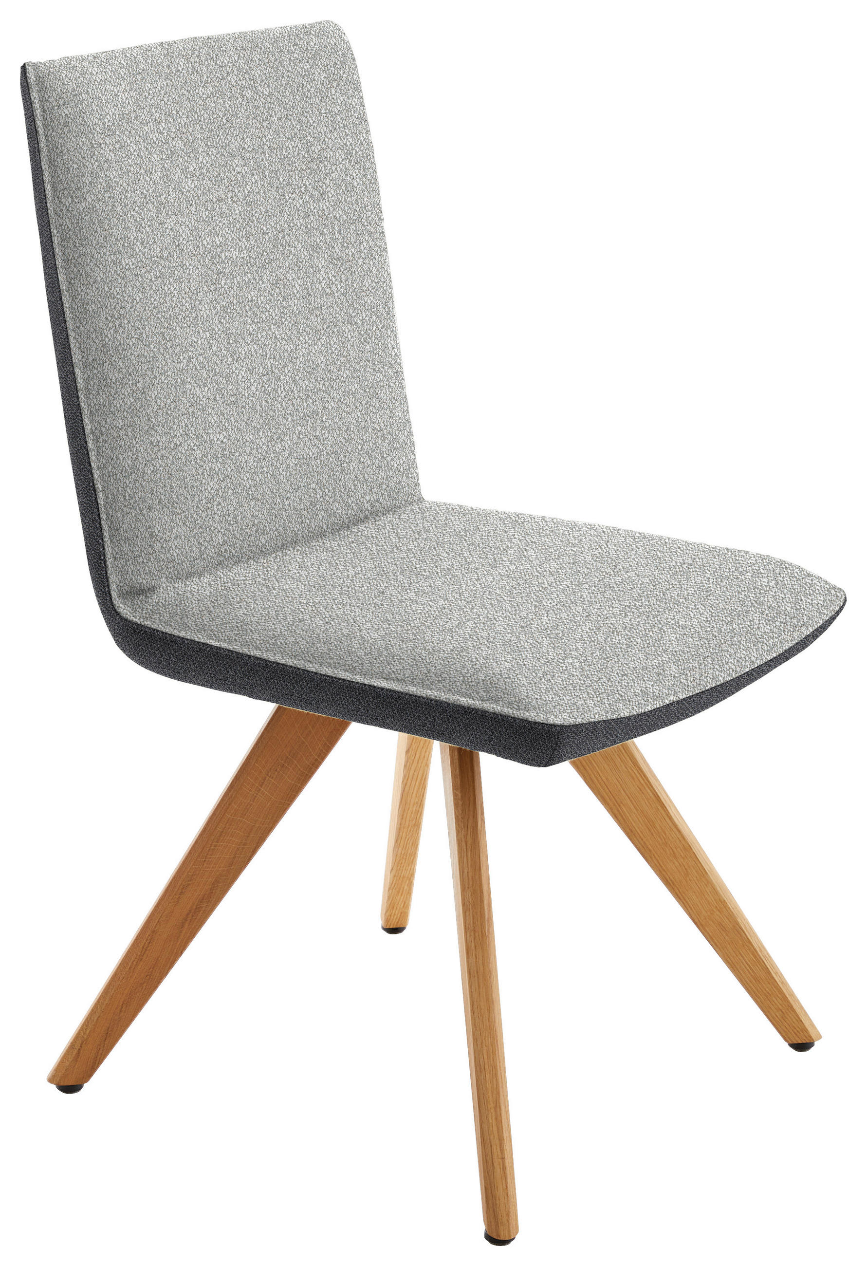 STUHL  in Flachgewebe  - Eichefarben/Dunkelgrau, Design, Holz/Textil (48/91/63cm) - Koinor