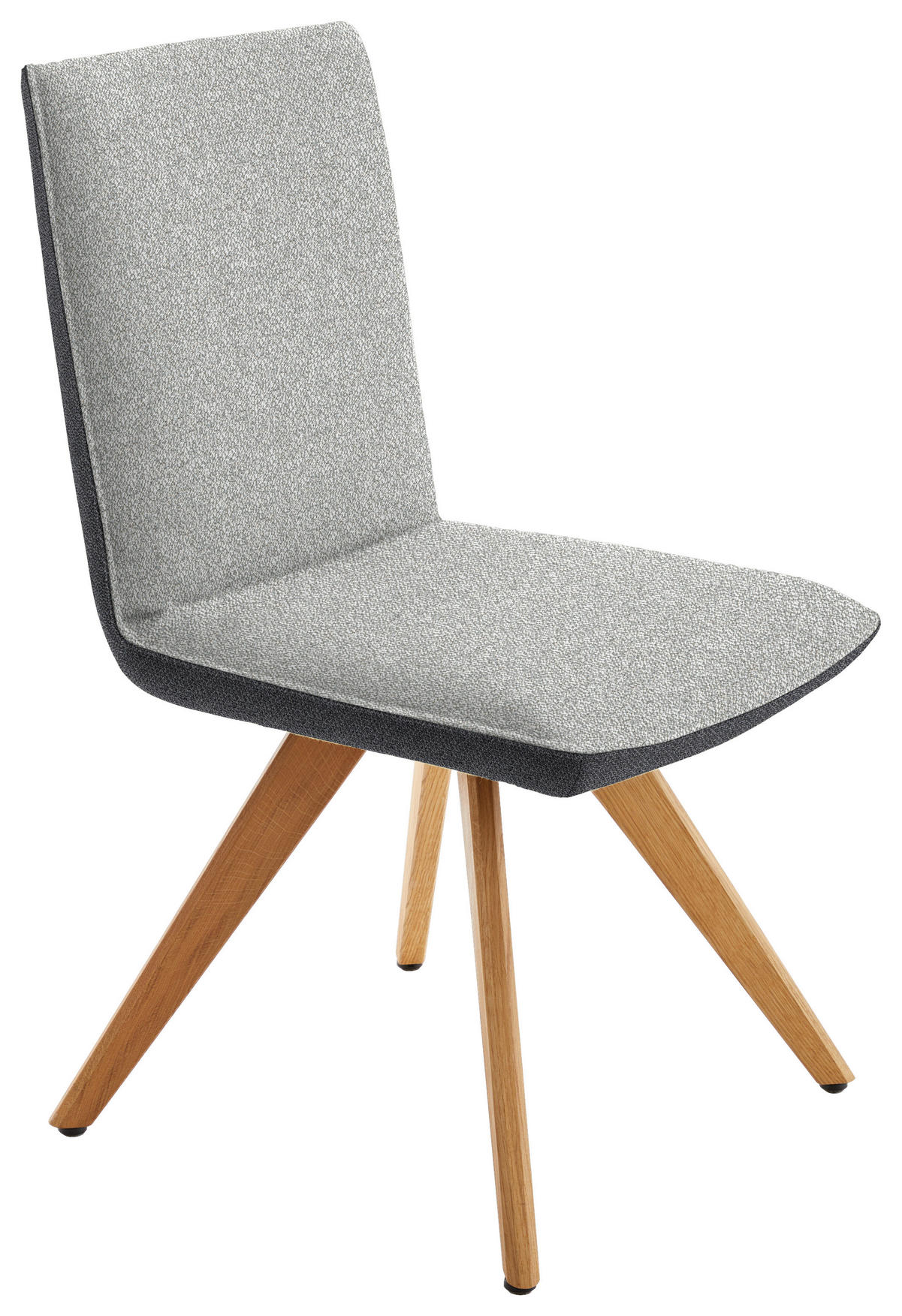 STUHL in Holz, Textil Hellgrau, Dunkelgrau  - Dunkelgrau/Eichefarben, Design, Holz/Textil (48/91/63cm) - Koinor
