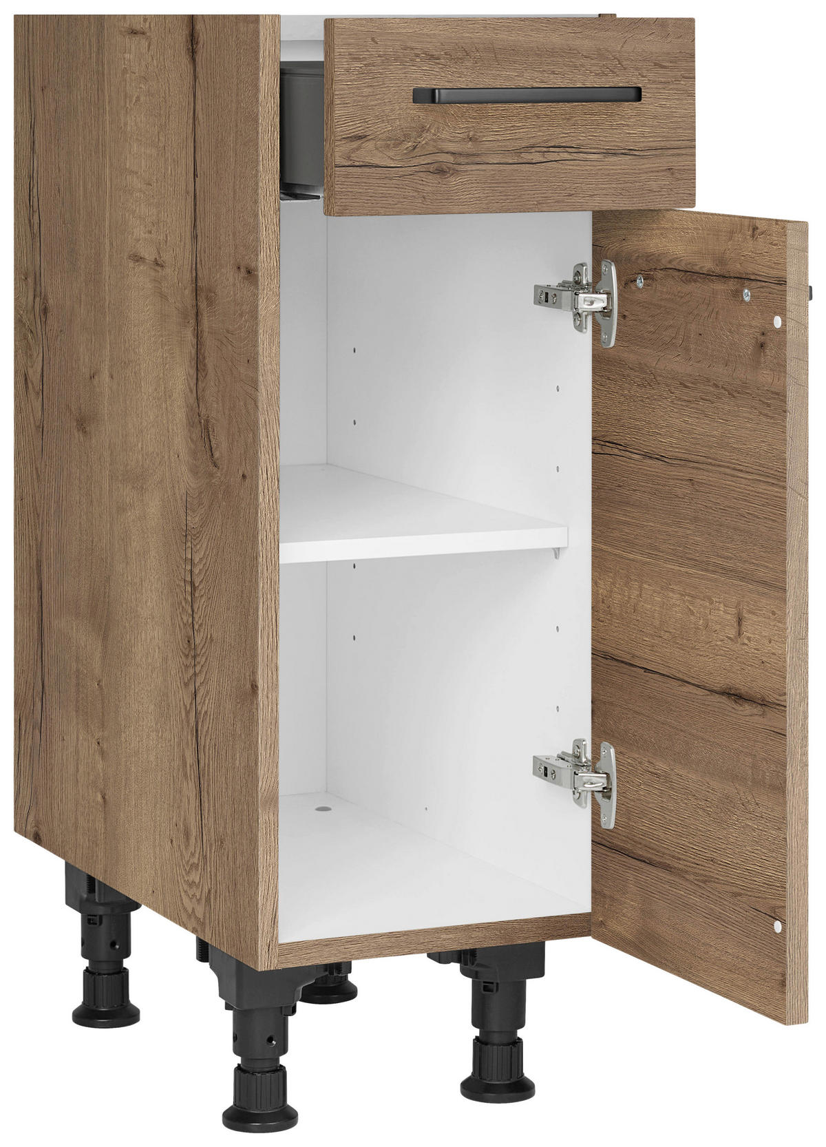 SCHUBKASTENUNTERSCHRANK 30/87/56 cm  in Eiche dunkel  - Eiche dunkel/Schwarz, MODERN, Holzwerkstoff/Metall (30/87/56cm) - Nobilia