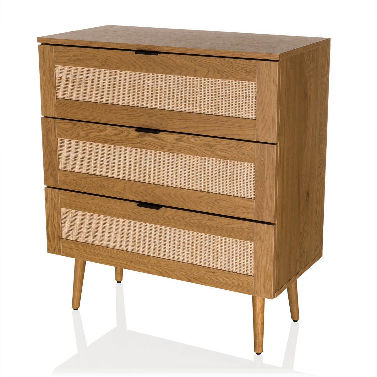 BYRÅ 80/90/40 cm  - svart/ekfärgad, Modern, trämaterial (80/90/40cm) - MID.YOU