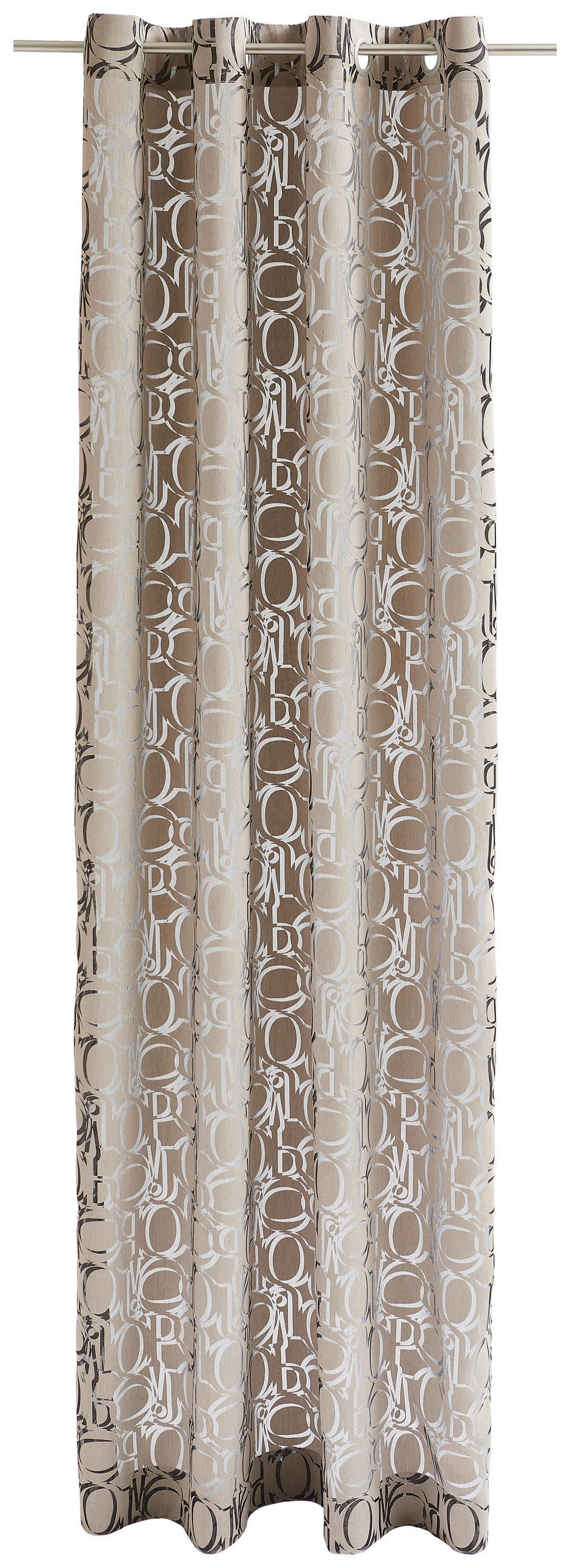 ZÁVĚS S OČKY, průhledné, 140/250 cm - šedobéžová/jílová barva, Basics, textil (140/250cm) - Joop!