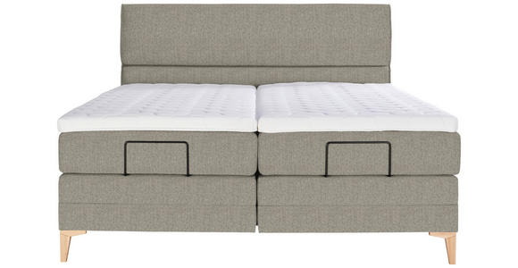 BOXSPRINGBETT 160/200 cm  in Greige  - Greige/Eichefarben, KONVENTIONELL, Holz/Textil (160/200cm) - Voleo